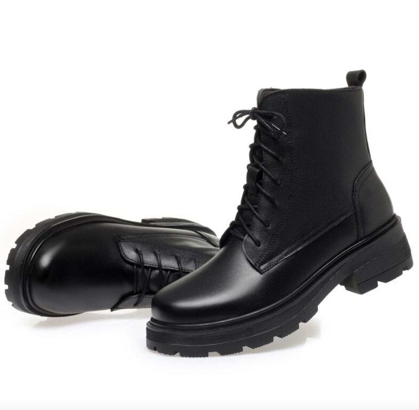 Luccia™ | Schwarze Leder-Winterstiefel