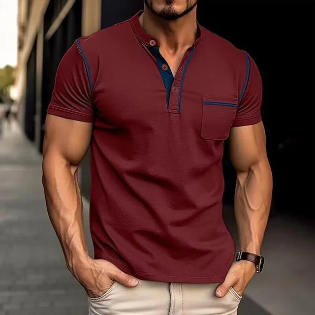 Felix - Blaues Poloshirt Akzentnaht