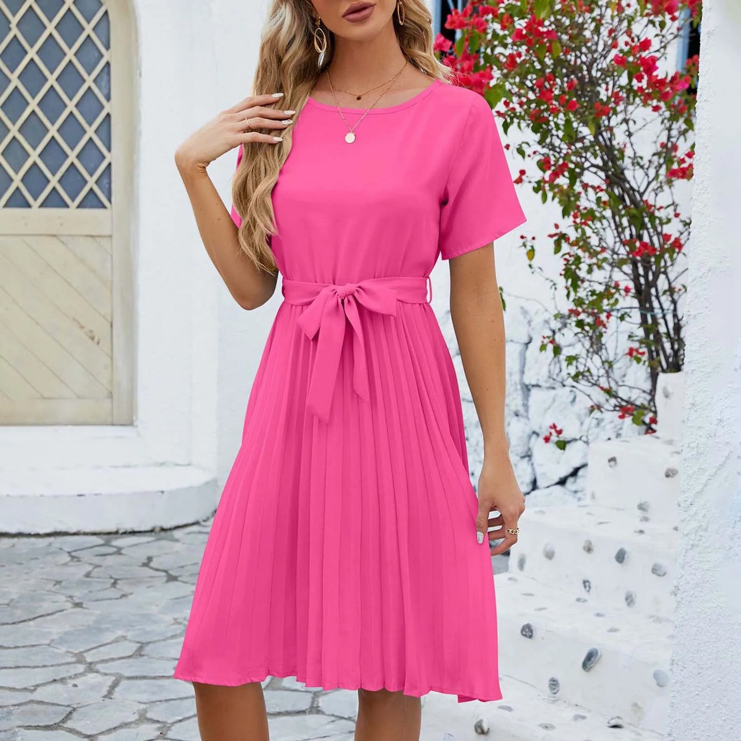 Emma - Mintgrünes Plisseekleid