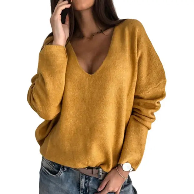 Beiges Shirt mit V-Ausschnitt - Julia