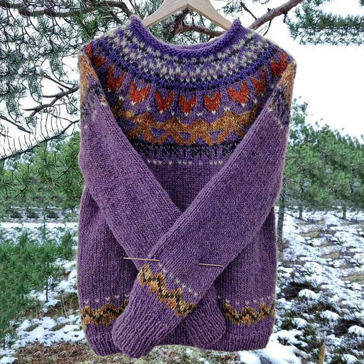 Erin - Isländischer Vintage Strick-Jacquard Pullover