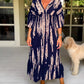Sommerliches, geblümtes Maxikleid mit V-Ausschnitt - Yvanna