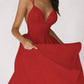 Audrey Elegantes Kleid mit V-Ausschnitt und Trägern