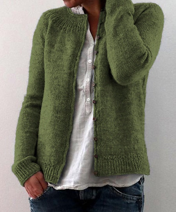 Naturlux® - Grüner einfarbiger Langarmpullover