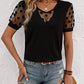 Schwarzes T-Shirt mit Tupfenärmeln - Elisa