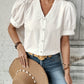 Weiße Bluse mit Spitzendetails Frieda