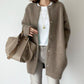 Fallstil - brauner kaffee langarm strickjacke mit knopfleiste