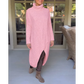 AMALIE -  Langer Pullover mit hohem Halsausschnitt