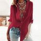 Jerika - Mode Solide V-Ausschnitt Bluse