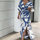 Blauweiss Flatterkleid