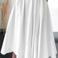 FallStil® - Weißes Faltkragen-Maxikleid mit tiefem V-Ausschnitt und Plissee