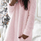 Gail - Volltonfarbe Rundhalsausschnitt Warmes Kleid