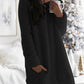 Gail - Volltonfarbe Rundhalsausschnitt Warmes Kleid