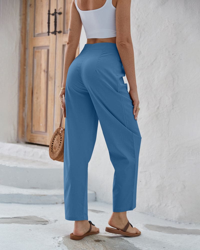 Kirsten - Unifarbene Hose mit hoher Taille