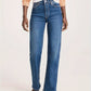 Mittelblaue Straight Jeans - Lena