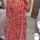 Flora  - Lässiges Kleid mit V-Ausschnitt und Blumenmuster