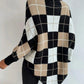 FallStil® - Eleganter Pullover mit geometrischem Druck und hohem Halsausschnitt