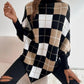FallStil® - Eleganter Pullover mit geometrischem Druck und hohem Halsausschnitt