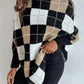 FallStil® - Eleganter Pullover mit geometrischem Druck und hohem Halsausschnitt