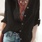 Jerika - Mode Solide V-Ausschnitt Bluse