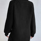 Monci® - Cooler schwarzer einfarbiger Pullover mit Rollkragen