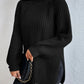 Monci® - Cooler schwarzer einfarbiger Pullover mit Rollkragen