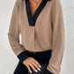 FallStil® - Spezielles schwarzes Trim Color Block Top