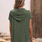 PureWear® - Grüner einfarbiger Kurzarm-Kapuzenpullover