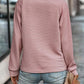 HerbstTrend® - Rosa einfarbiges Top mit V-Ausschnitt