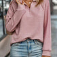 Sharla - Einfarbiges Pullover-Top mit V-Ausschnitt