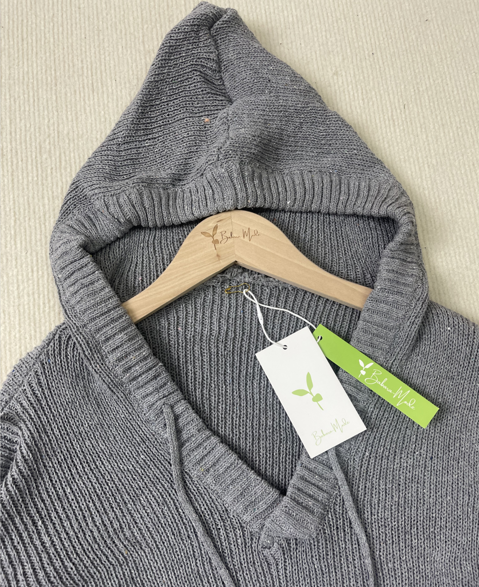 Monci® - Grauer einfarbiger Kapuzenpullover