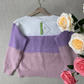 HerbstTrend® - Lila Color Block Langarmpullover