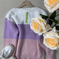 HerbstTrend® - Lila Color Block Langarmpullover
