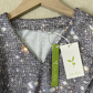WinterTrend® - Silber Metallic Disco Flitter Druck V-Ausschnitt Langarm Top
