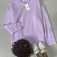 WinterTrend® - Rosa einfarbiger Pullover mit langen Ärmeln und Rundhalsausschnitt