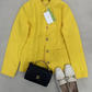 WinterTrend® - Gelbe einfarbige Strickjacke mit langen Ärmeln