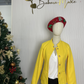 WinterTrend® - Gelbe einfarbige Strickjacke mit langen Ärmeln