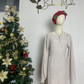 WinterTrend® - Apricotfarbenes einfarbiges Mini-Pulloverkleid