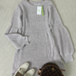 WinterTrend® - Apricotfarbenes einfarbiges Mini-Pulloverkleid