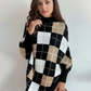 FallStil® - Eleganter Pullover mit geometrischem Druck und hohem Halsausschnitt