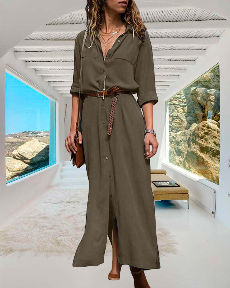 Charmante Utility-Kleid mit Gürtel
