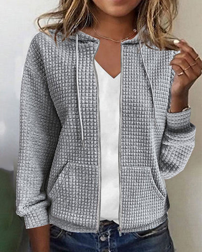 Freizeitjacke mit einfarbigen Taschen