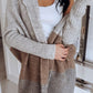 Even&Vil® - Grauer Farbblock-Kapuzenpullover
