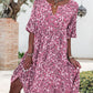 Kleid mit halben Ärmeln und Blumendruck
