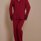 Feder-Akzent Pyjama-Set – Luxuriöser Schlafkomfort