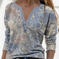 Langarmshirt mit V-Ausschnitt und Paisley-Muster