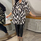 Nora - Zebra-Print Bluse Schwarz-Beige
