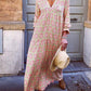 Layla - Lässiges Print-Patchwork-Kleid mit V-Ausschnitt