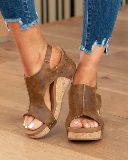 JASMINNA - Trendige Damensandalen mit Keilabsatz und ergonomischem FuÃ?bett