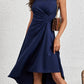 FallStil® - Marineblaues einfarbiges ärmelloses Midikleid